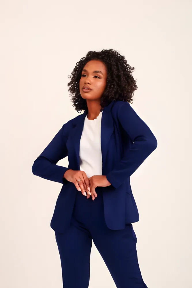 Blazer de luxo Lady Griffe Azul Marinho