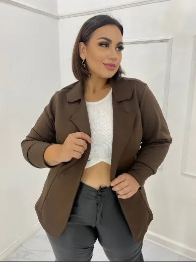 Blazer de luxo Lady Griffe Marrom